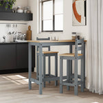 Barstoelen 2 St Massief Grenenhout Grijs