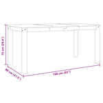 Eettafel Panama 160X80X75 Cm Massief Grenenhout Grijs En Zwart