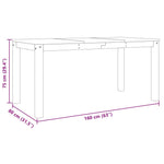 Eettafel Panama 160X80X75 Cm Massief Grenenhout Wit