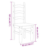 Eetkamerstoelen 2 St Corona 42X47X107 Cm Grenenhout
