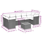 8-Delige Loungeset Met Kussens Poly Rattan Grijs