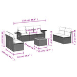 8-Delige Loungeset Met Kussens Poly Rattan Zwart