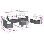 9-Delige Loungeset Met Kussens Poly Rattan Zwart