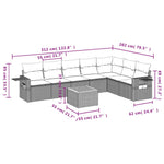 8-Delige Loungeset Met Kussens Poly Rattan Zwart