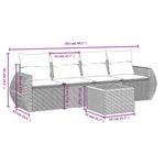 5-Delige Loungeset Met Kussens Poly Rattan Grijs