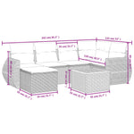 7-Delige Loungeset Met Kussens Poly Rattan Grijs