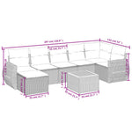 8-Delige Loungeset Met Kussens Poly Rattan Grijs
