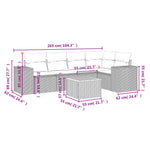 6-Delige Loungeset Met Kussens Poly Rattan Grijs