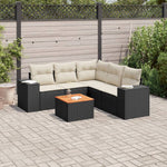 6-Delige Loungeset Met Kussens Poly Rattan Zwart