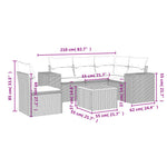 6-Delige Loungeset Met Kussens Poly Rattan Grijs