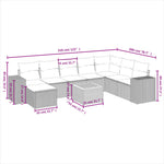 9-Delige Loungeset Met Kussens Poly Rattan Zwart