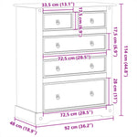 Ladekast Corona 92X48X114 Cm Massief Grenenhout