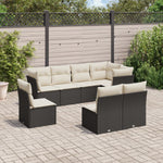 9-Delige Loungeset Met Kussens Poly Rattan