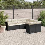 -Delige Loungeset Met Kussens Poly Rattan