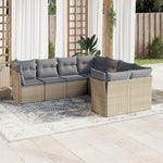 -Delige Loungeset Met Kussens Poly Rattan