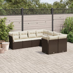 -Delige Loungeset Met Kussens Poly Rattan