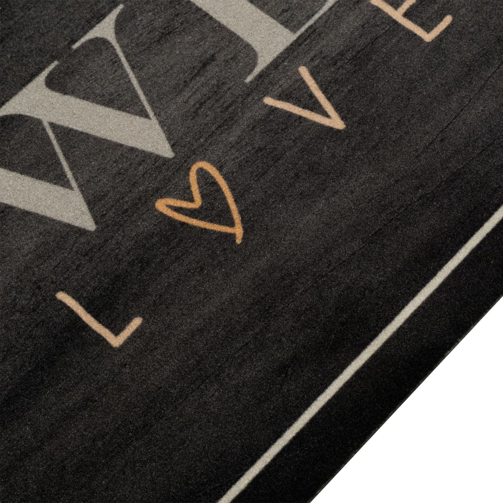 Keukenmat Wasbaar Koffietekst 45X150 Cm Fluweel