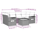 7-Delige Loungeset Met Kussens Poly Rattan Zwart