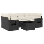 7-Delige Loungeset Met Kussens Poly Rattan Zwart