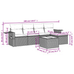 6-Delige Loungeset Met Kussens Poly Rattan Zwart