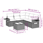 6-Delige Loungeset Met Kussens Poly Rattan Zwart