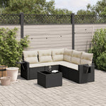 6-Delige Loungeset Met Kussens Poly Rattan Zwart