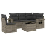 6-Delige Loungeset Met Kussens Poly Rattan Zwart