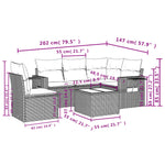 6-Delige Loungeset Met Kussens Poly Rattan Zwart