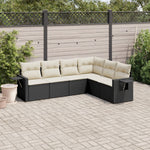 6-Delige Loungeset Met Kussens Poly Rattan Zwart