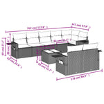 9-Delige Loungeset Met Kussens Poly Rattan Zwart