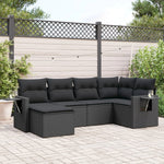 6-Delige Loungeset Met Kussens Poly Rattan Zwart