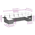 7-Delige Loungeset Met Kussens Poly Rattan Zwart