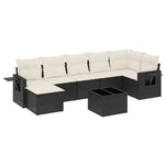 8-Delige Loungeset Met Kussens Poly Rattan Zwart