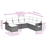 7-Delige Loungeset Met Kussens Poly Rattan Beige
