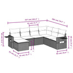 7-Delige Loungeset Met Kussens Poly Rattan Grijs