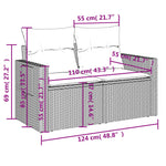 6-Delige Loungeset Met Kussens Poly Rattan Zwart