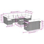 10-Delige Loungeset Met Kussens Poly Rattan Zwart