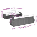 9-Delige Loungeset Met Kussens Poly Rattan Grijs