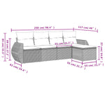 5-Delige Loungeset Met Kussens Poly Rattan Zwart