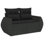 5-Delige Loungeset Met Kussens Poly Rattan Zwart