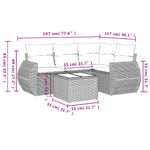 5-Delige Loungeset Met Kussens Poly Rattan Grijs