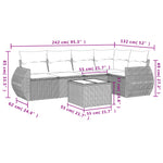 6-Delige Loungeset Met Kussens Poly Rattan Zwart