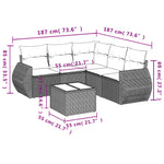 6-Delige Loungeset Met Kussens Poly Rattan Zwart