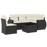 6-Delige Loungeset Met Kussens Poly Rattan Zwart