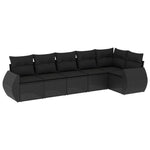 6-Delige Loungeset Met Kussens Poly Rattan Zwart