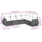 6-Delige Loungeset Met Kussens Poly Rattan Zwart