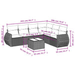 7-Delige Loungeset Met Kussens Poly Rattan Zwart