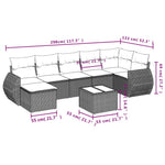 8-Delige Loungeset Met Kussens Poly Rattan Zwart