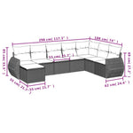 8-Delige Loungeset Met Kussens Poly Rattan Zwart