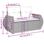 6-Delige Loungeset Met Kussens Poly Rattan Beige